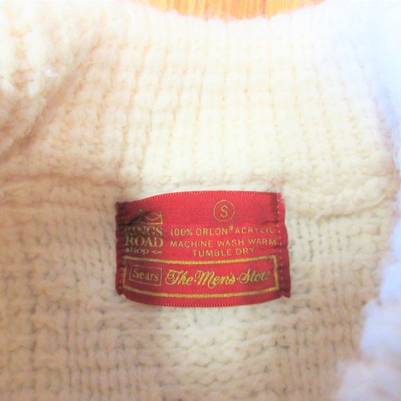 VTG 1970's KINGS ROAD MENS ACRYLIC FISHERMAN - Picture 3 of 4